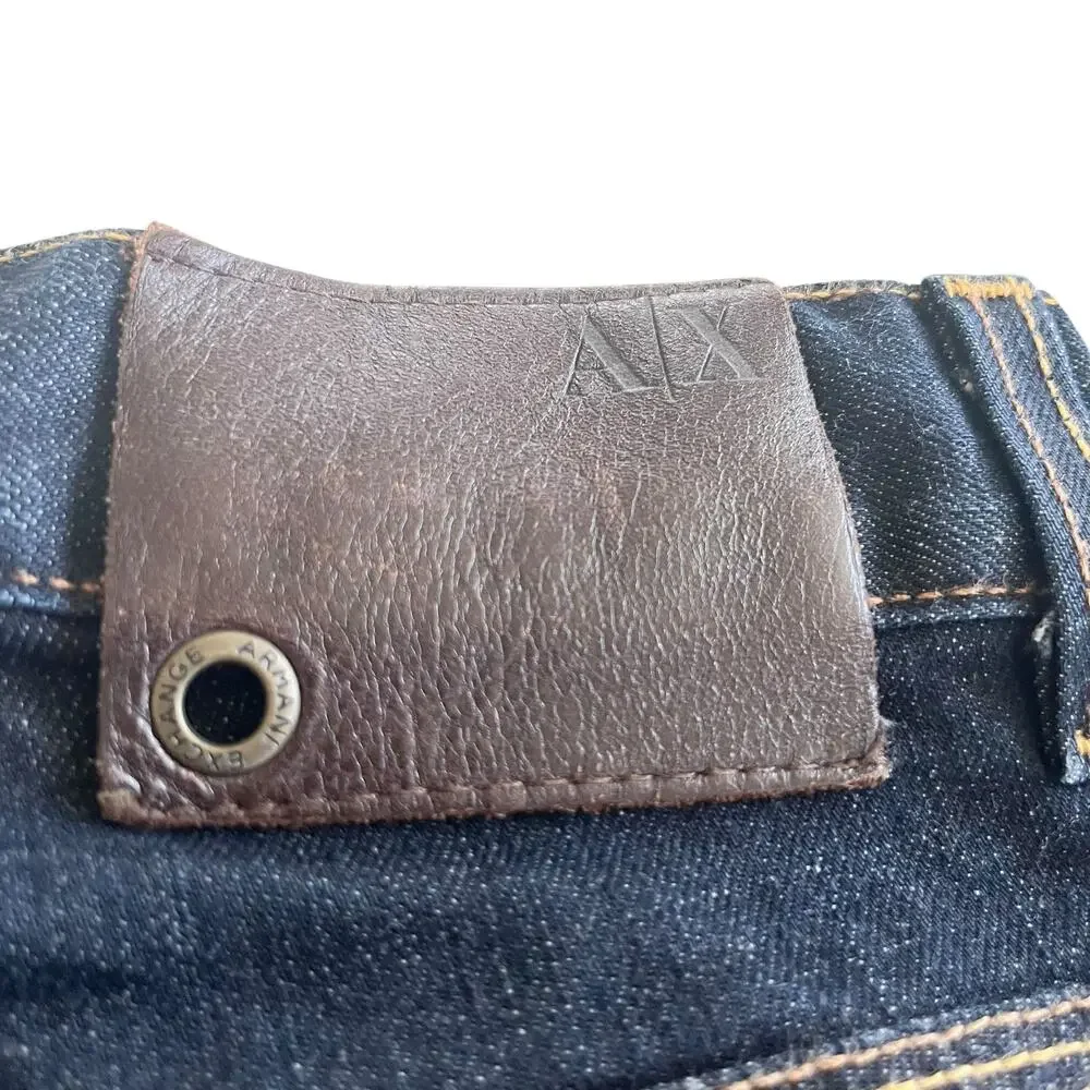 Armani Exchange Mid Rise Dark Wash Blue Denim Skinny Jeans Size 29 Short